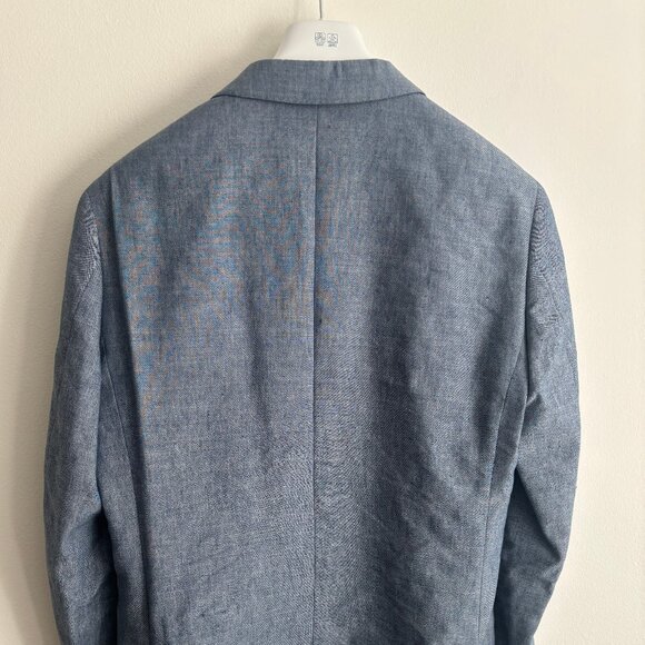 J Crew Blue Linen-Wool Unstructured Ludlow Slim Suit- 40 Pants 31 x 30 - Picture 9 of 16